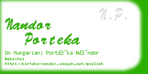 nandor porteka business card